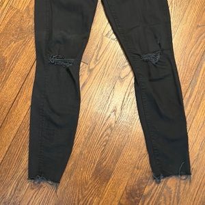MOTHER Denim jeans-LOOKER ANKLE FRAY SIZE 27-BLACK WASH, RIPPED DETAILS